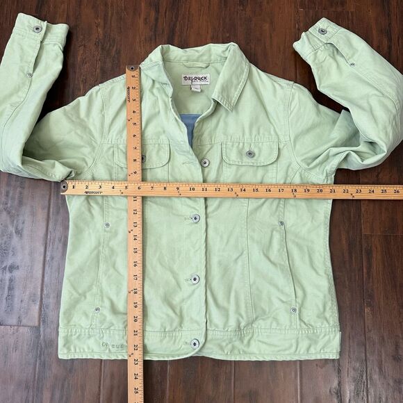 DRI DUCK FOR HER Briar Jacket Green Shacket Cotton Canvas Overshirt - Picture 13 of 14